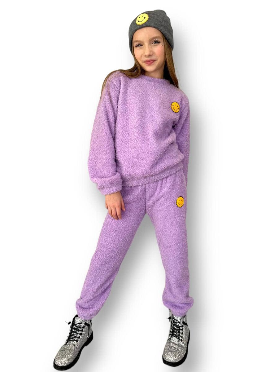 Bright Smiley Fuzzy Set Lavender Set