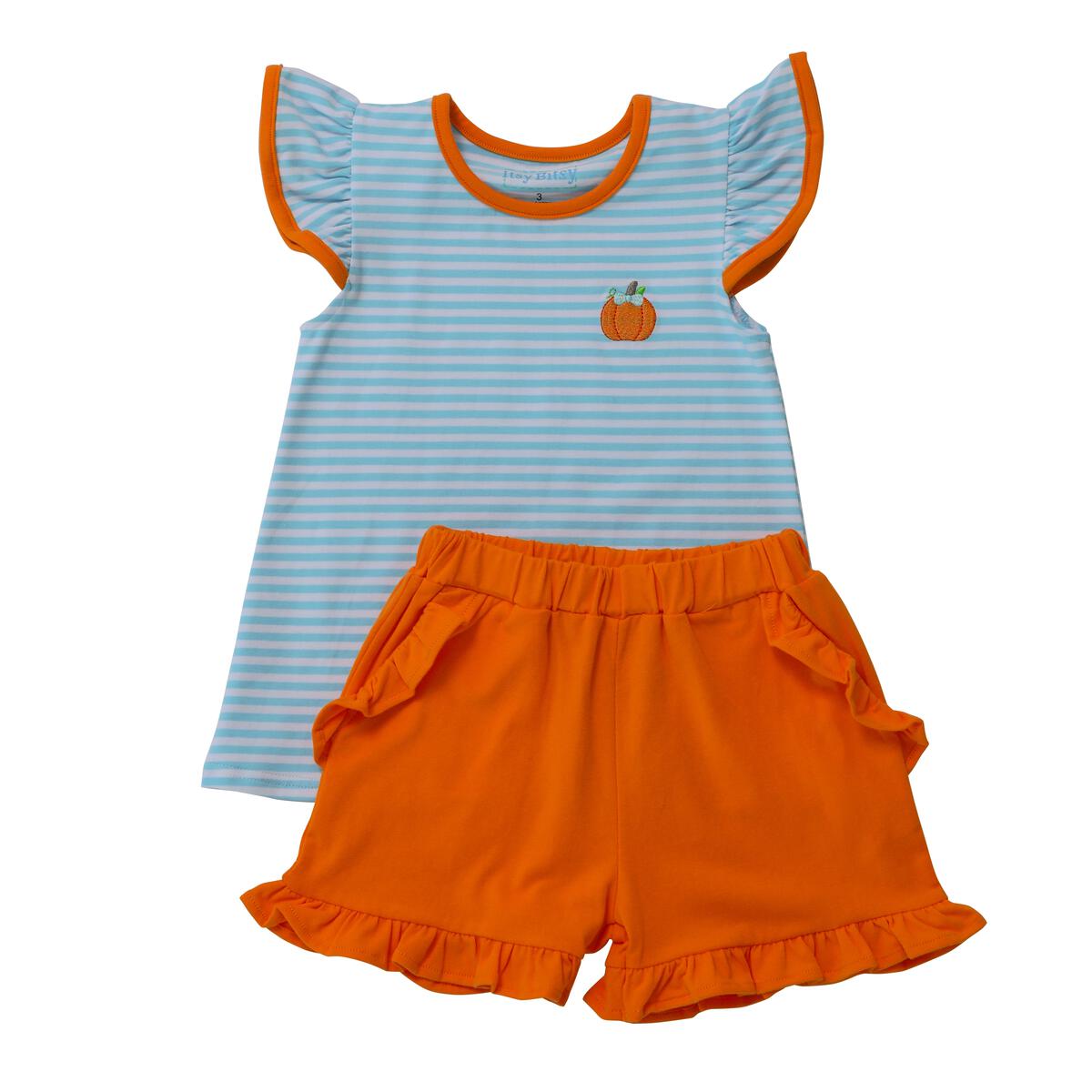 Itsy Bitsy Pumpkin Ruffle Short Set