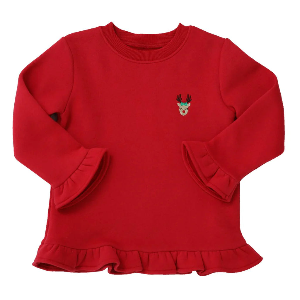 Itsy Bitsy Reindeer Ruffle Sweatshirt
