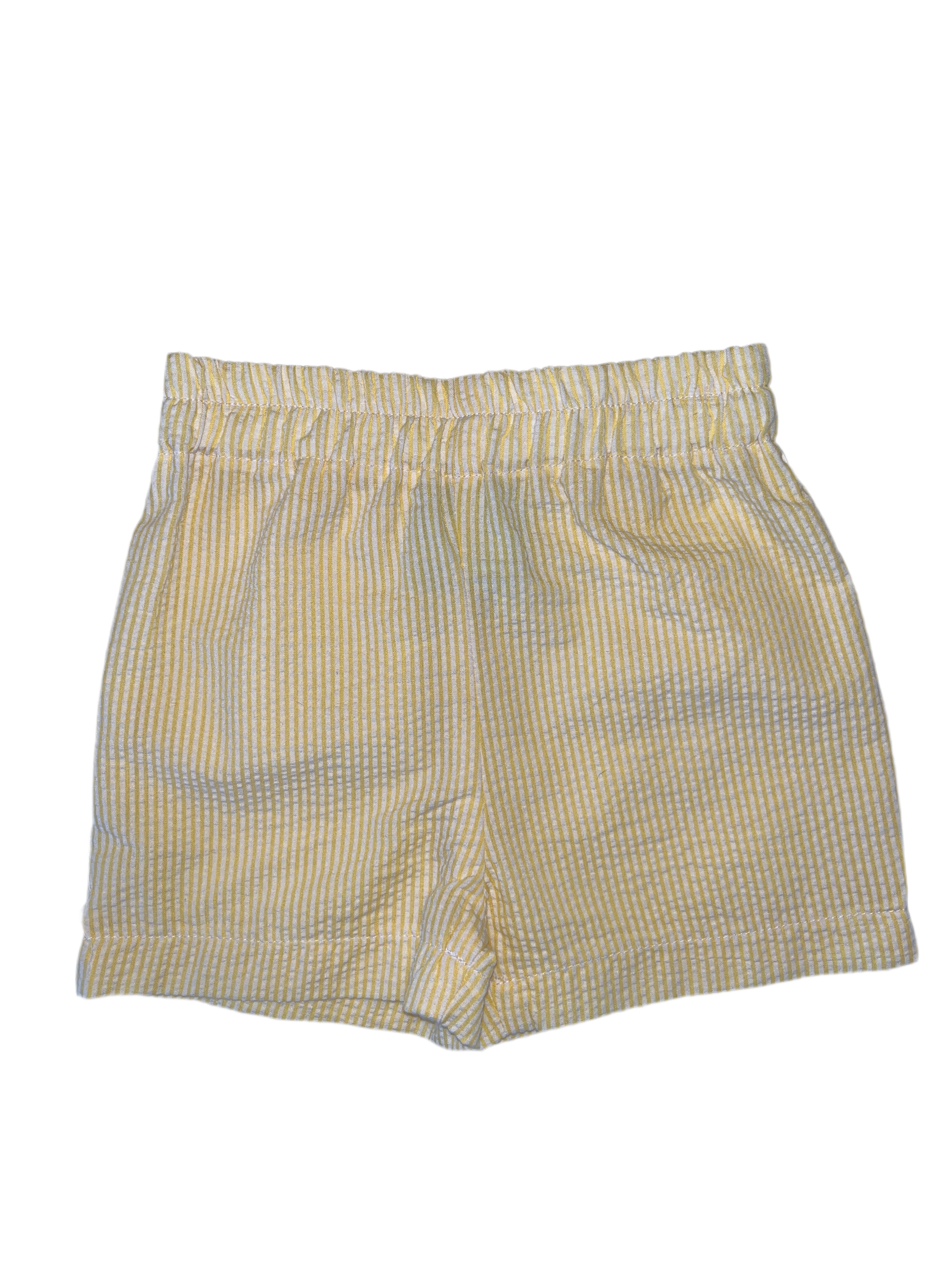 Color Works Boys Pull on Shorts - Yellow Striped