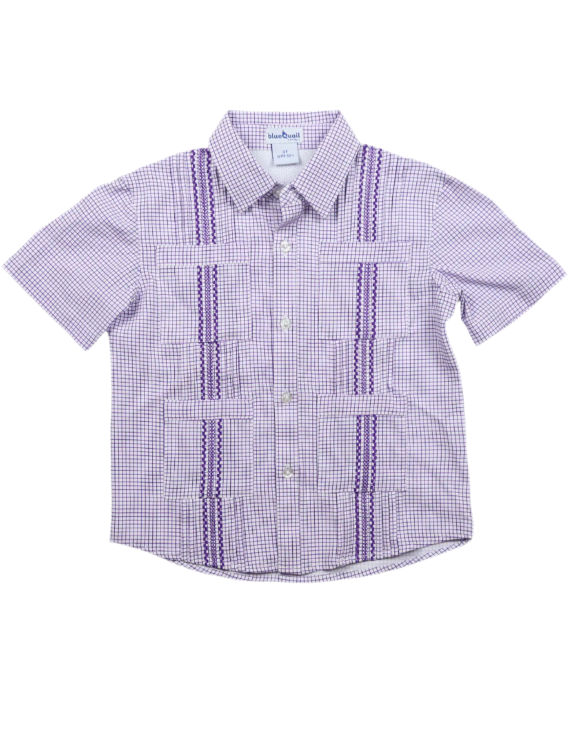 Blue Quail Gameday Guayabera - Purple