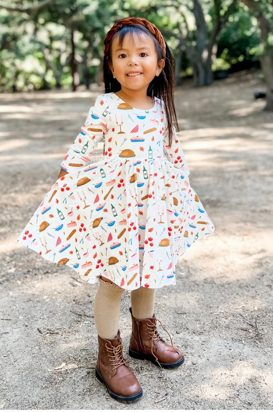 Ollie Jay Turkey Time Twirl Dress/ Romper