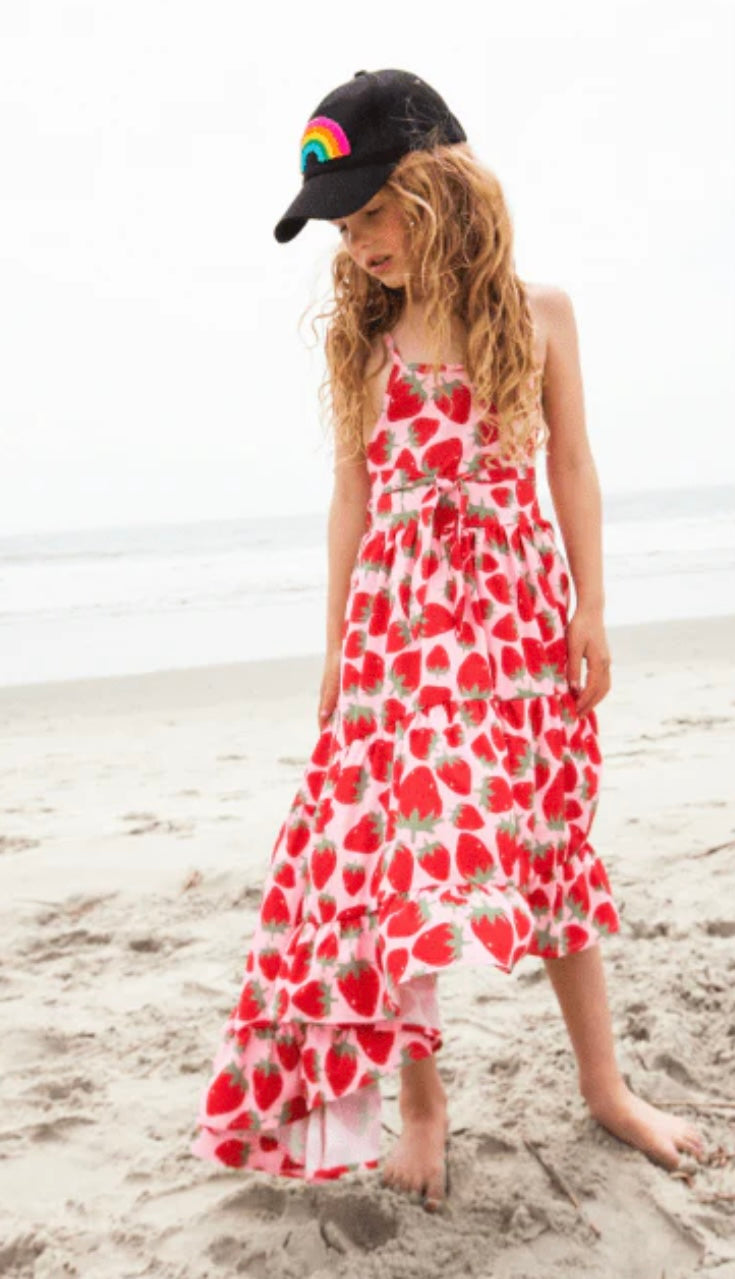 Lola & The Boys Strawberry High-Low Dress