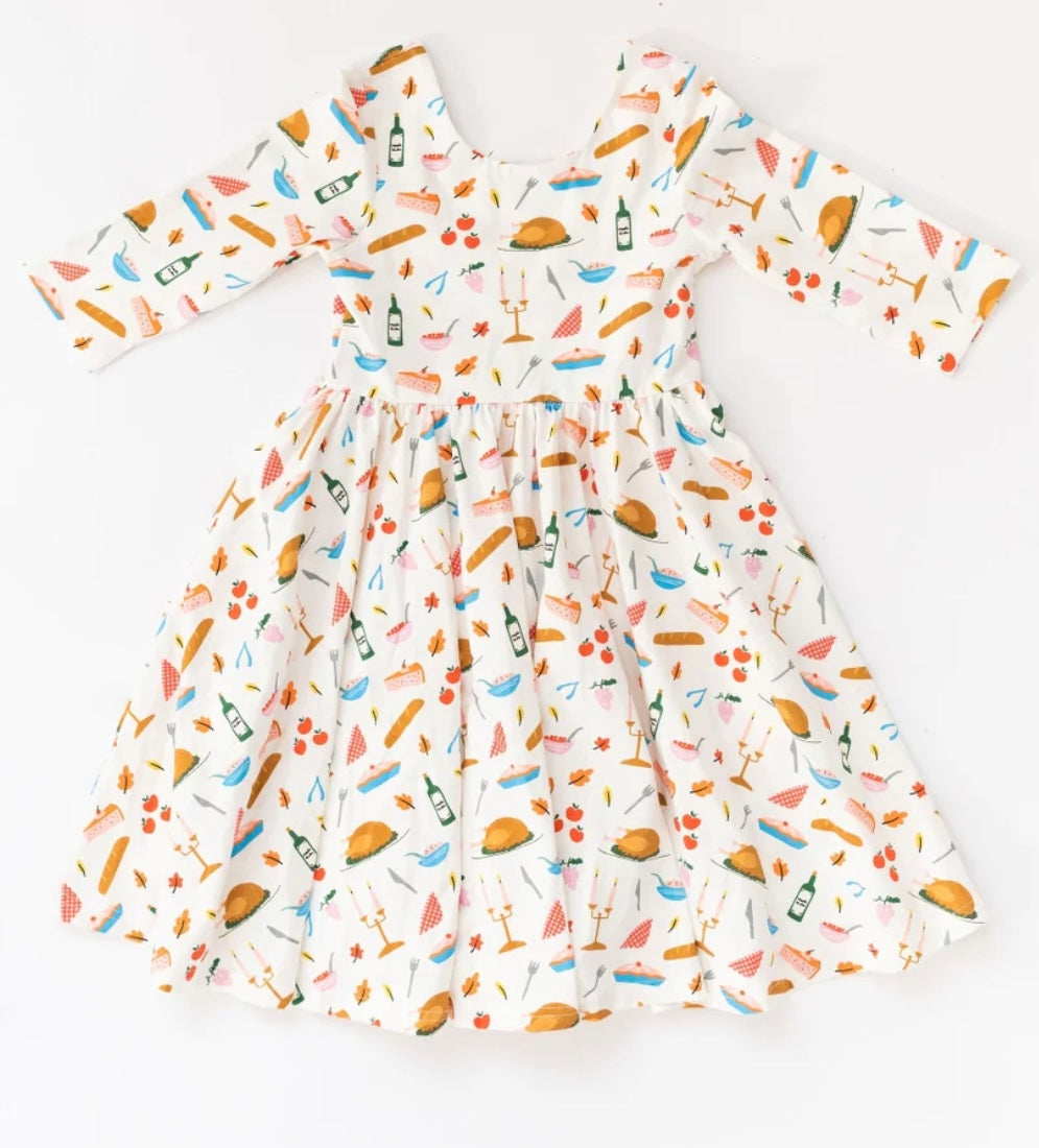 Ollie Jay Turkey Time Twirl Dress/ Romper