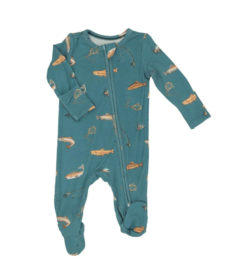 Angel Dear 2 Way Zipper Footie- Trout