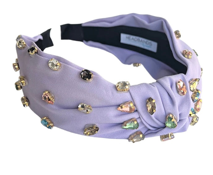 Traditional Knot Headband- Purple Gem