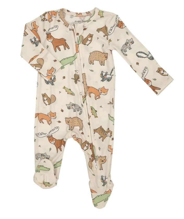 Angel Dear 2 Way Zipper Footie- American Woodland Friends