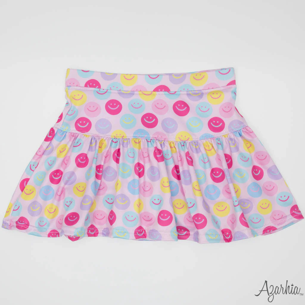 Azarhia Good Day Smiley Gathered Skort