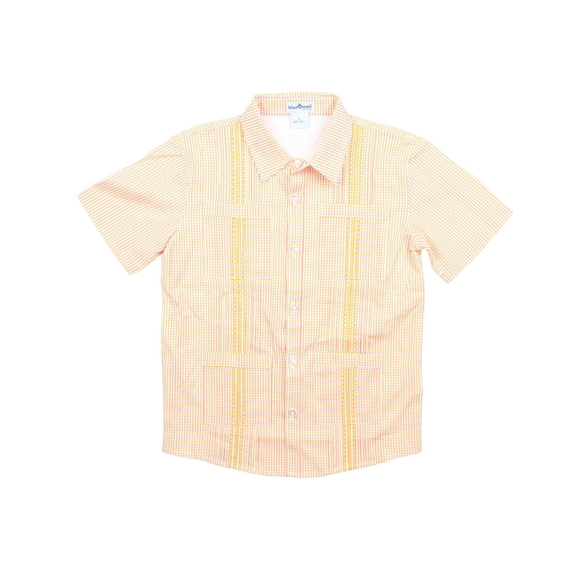 Blue Quail Guayabera Shirt - Pink/Citrus Creek