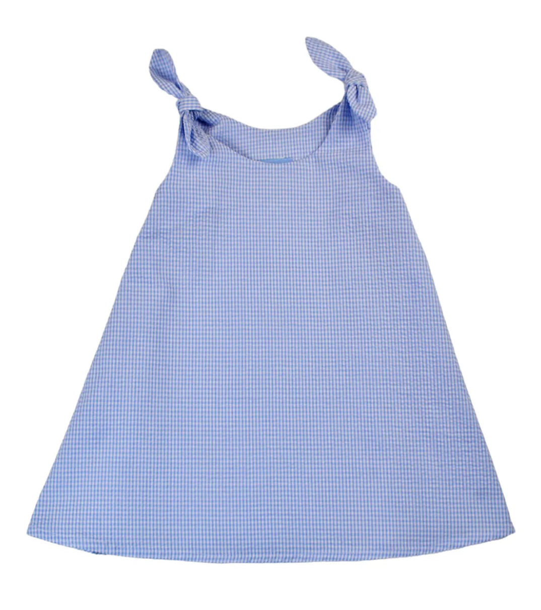 Shoulder tie swing dress - Blue
