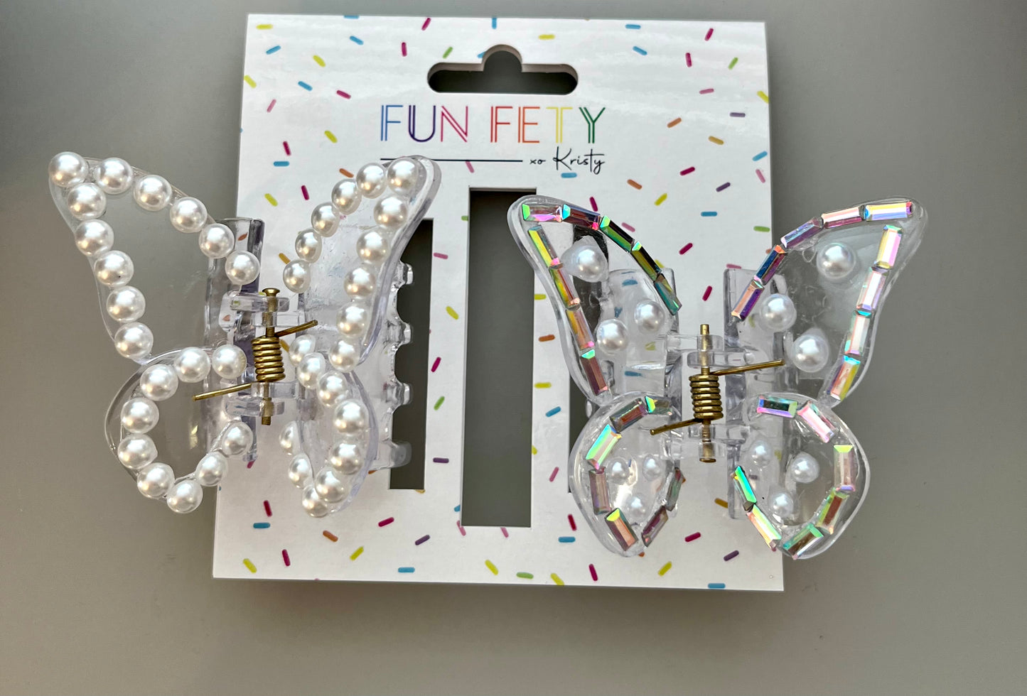 Fun Fety Duo Pearl Butterfly Clip