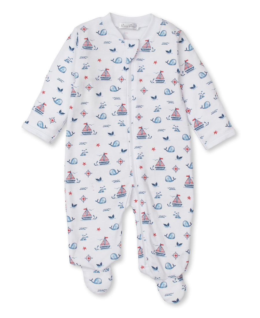 Kissy Kissy Sails N Whales Zip Footie