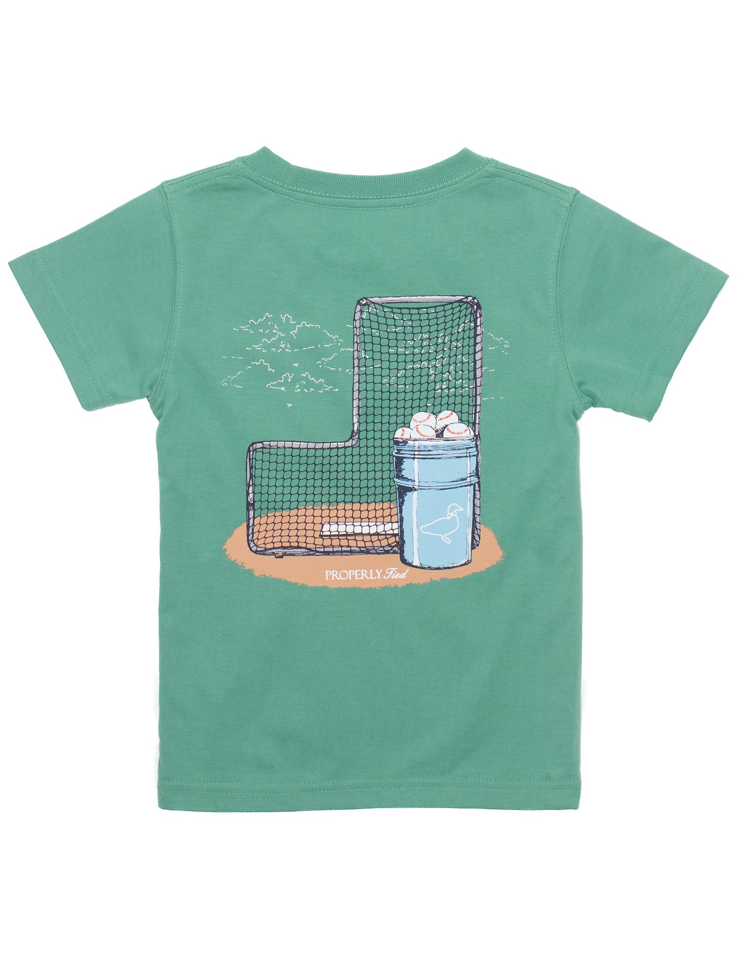 Properly Tied Tee- Baseball Bucket