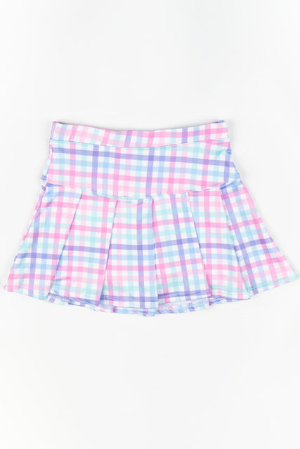 Azarhia Tennis Skort- Plaid Blue Sky