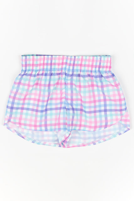 Azarhia Steph Shorts- Plaid Blue Sky