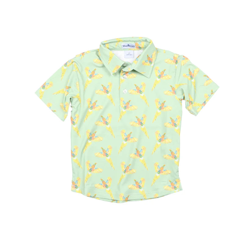 Blue Quail Short Sleeve Performance Polo - Pheasants