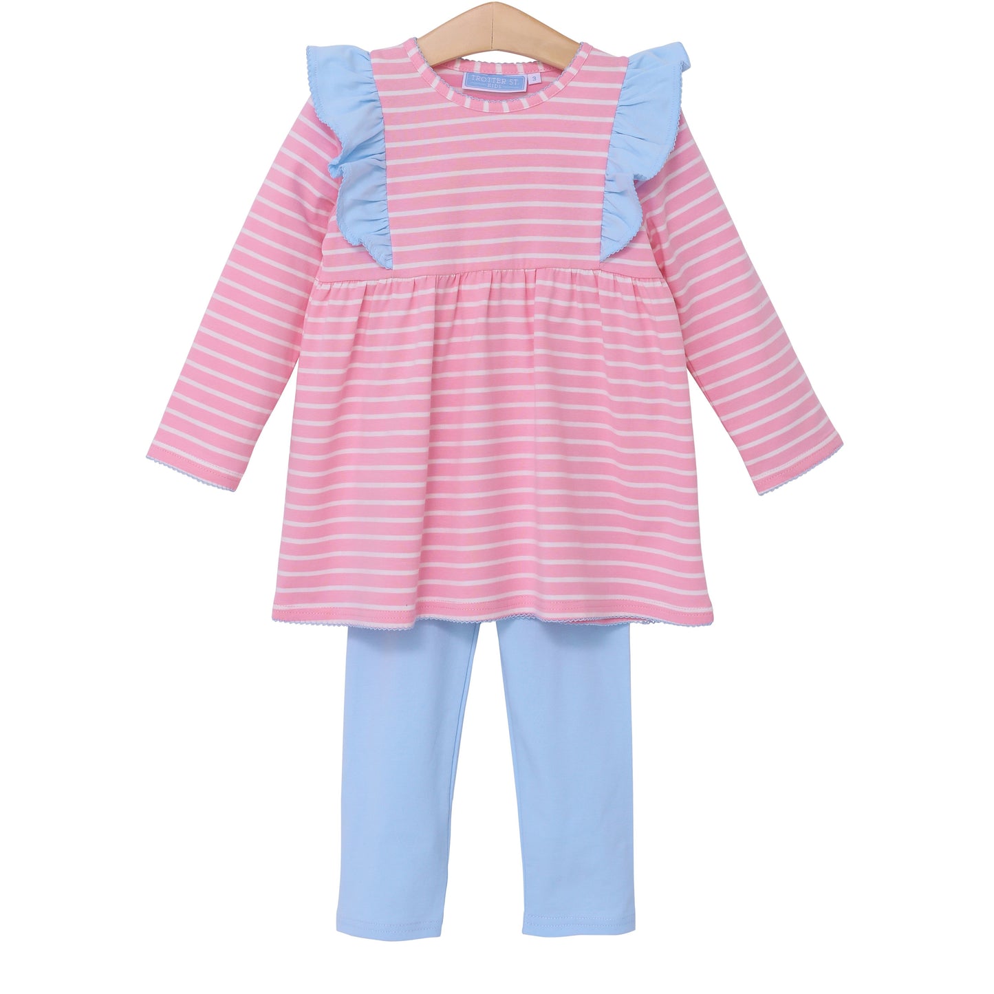 Madison Pant Set Pink Stripe/Light Blue