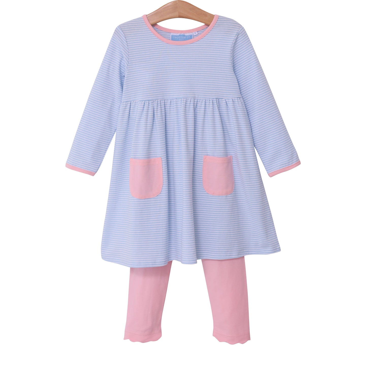 Annie Pant Set Light Blue/Light Pink Long Sleeve Pant Set