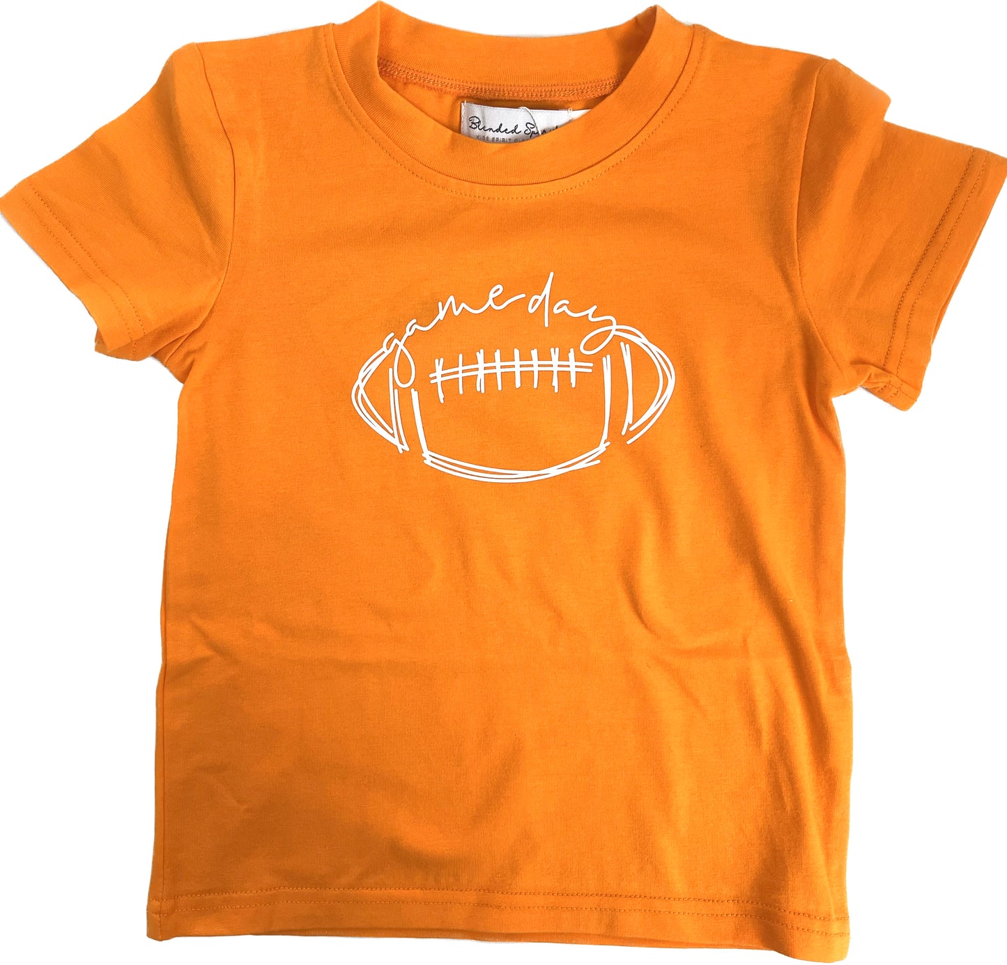 Blended Spirit Orange White Football Tee
