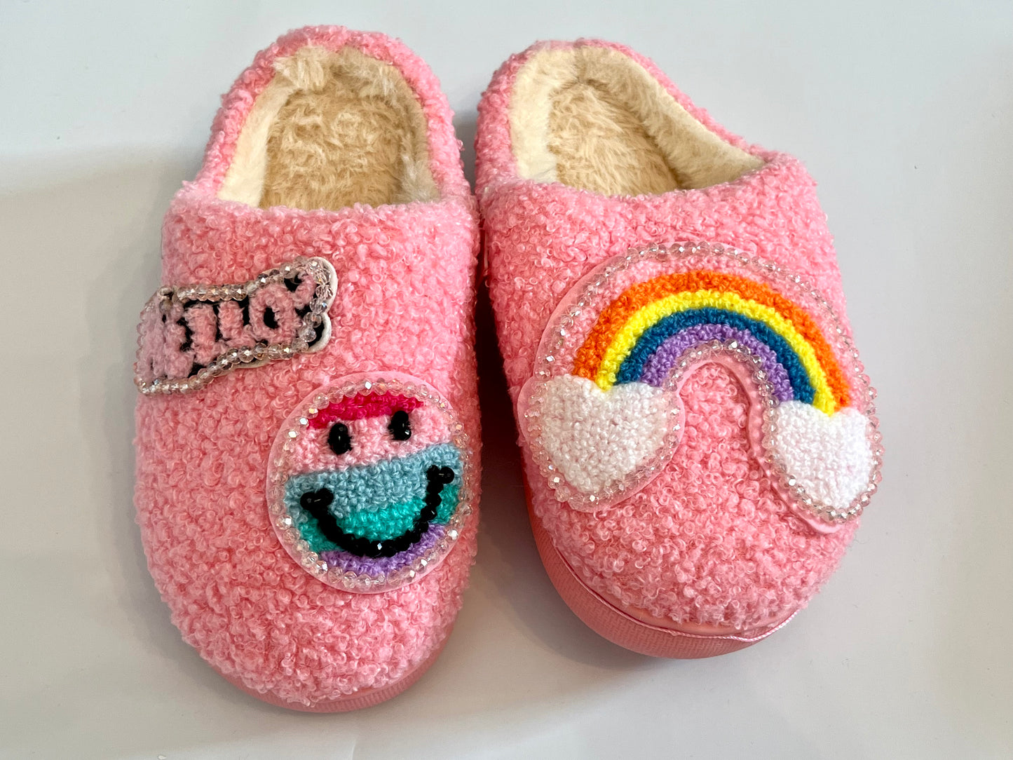 Bari Lynn Patch Slippers-Pink
