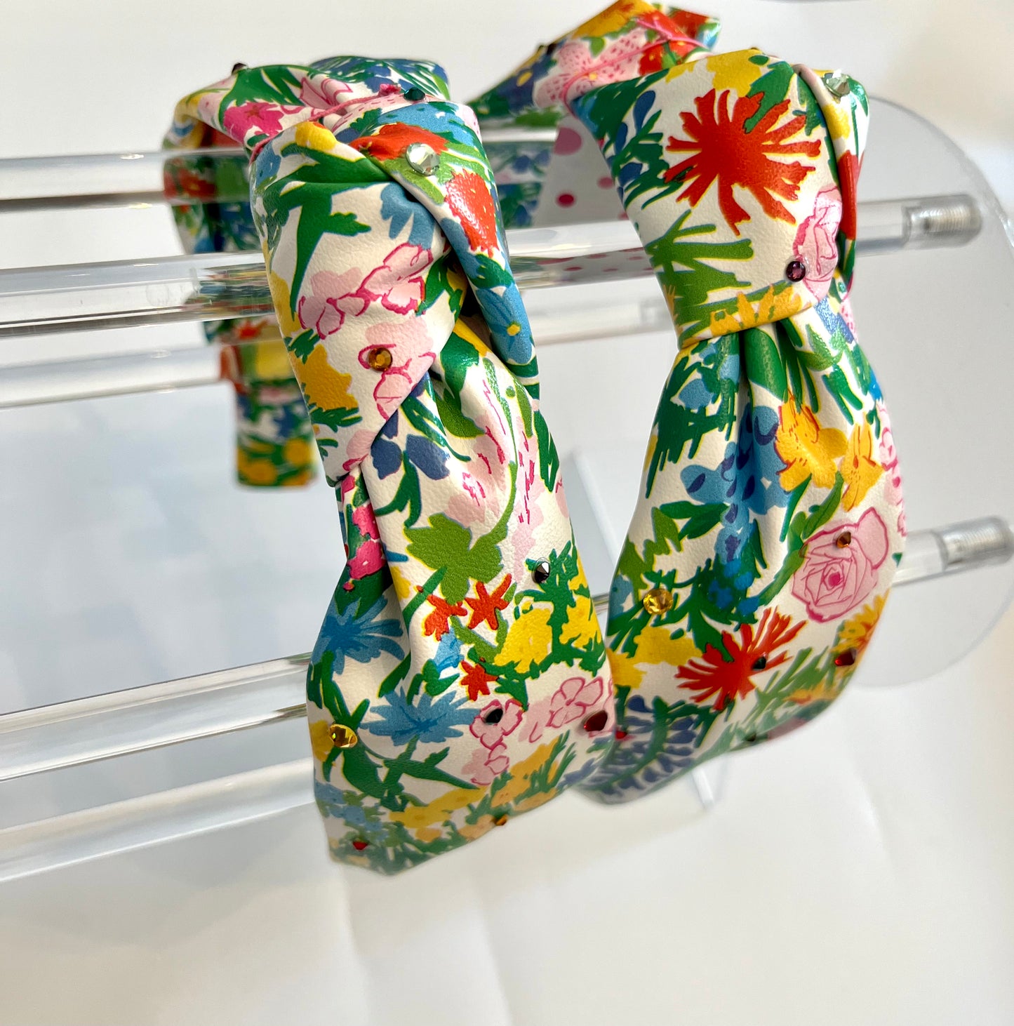 Bari Lynn Floral Leather Headband
