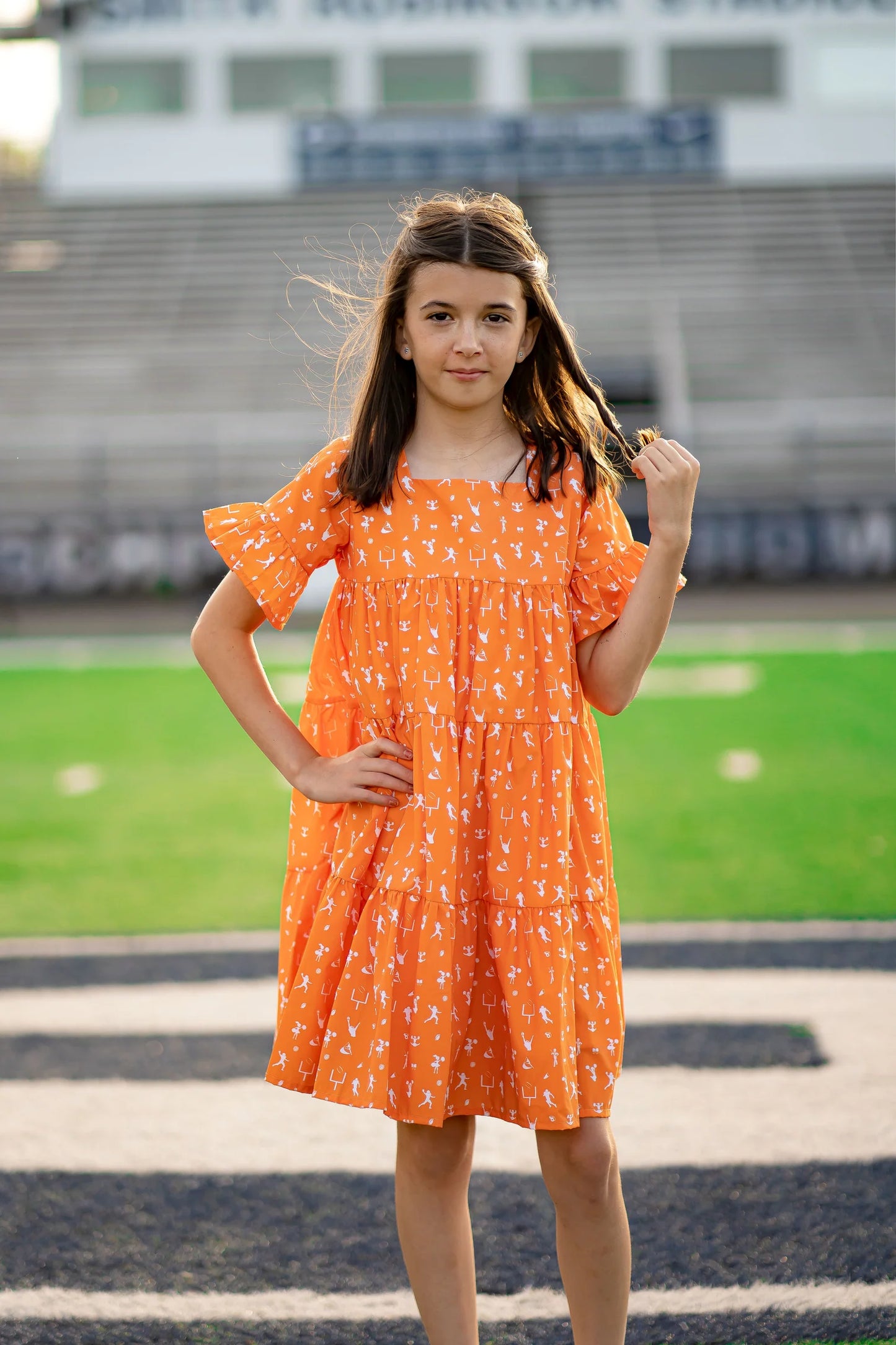 Game Day Tier Dress Orange