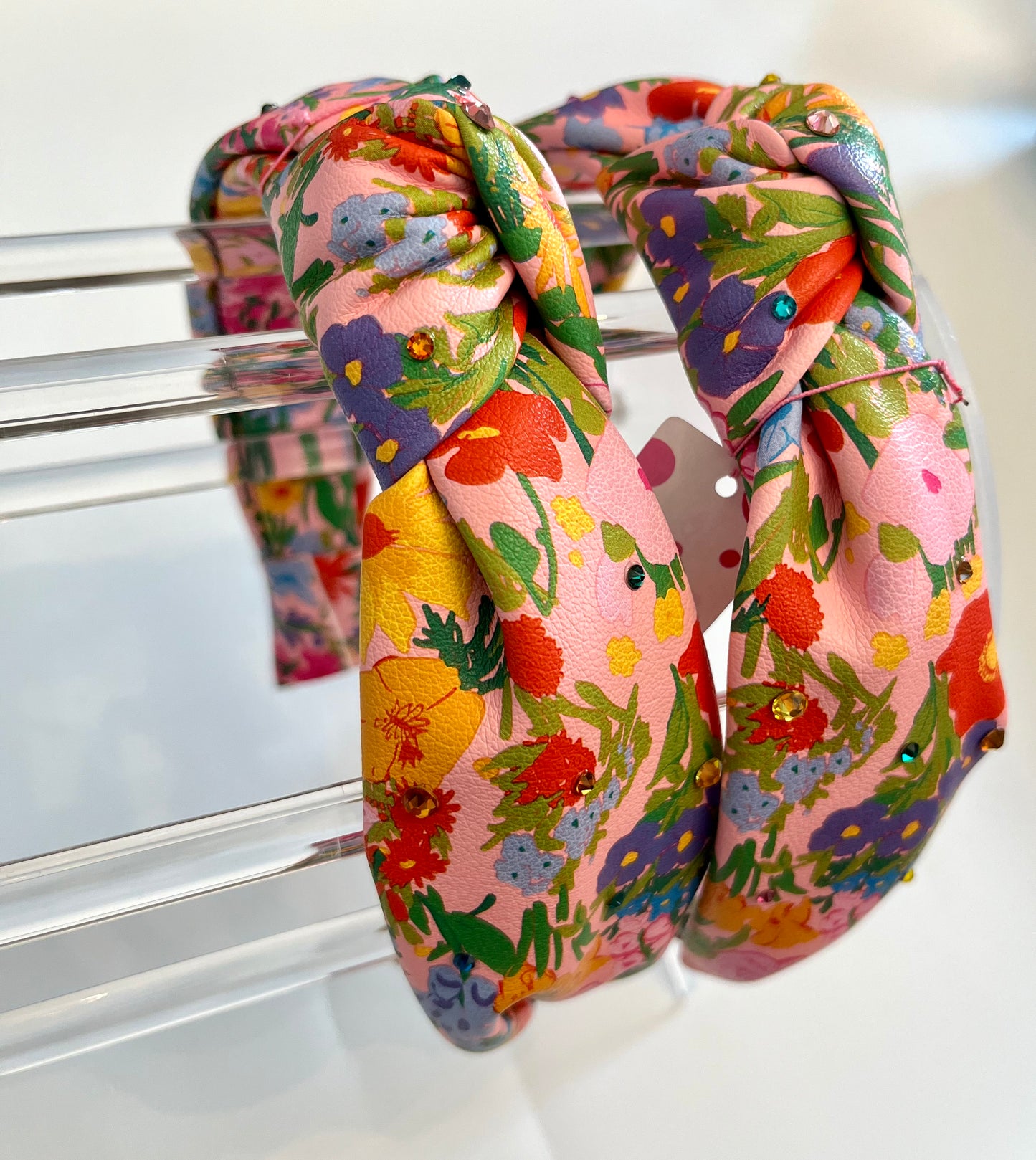 Bari Lynn Floral Leather Headband
