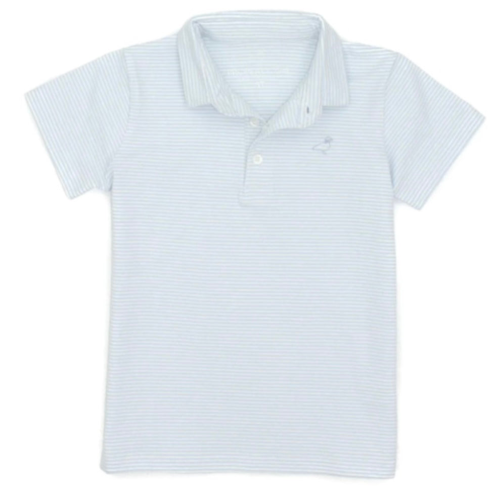 Properly Tied Jackson Polo- powder blue stripe