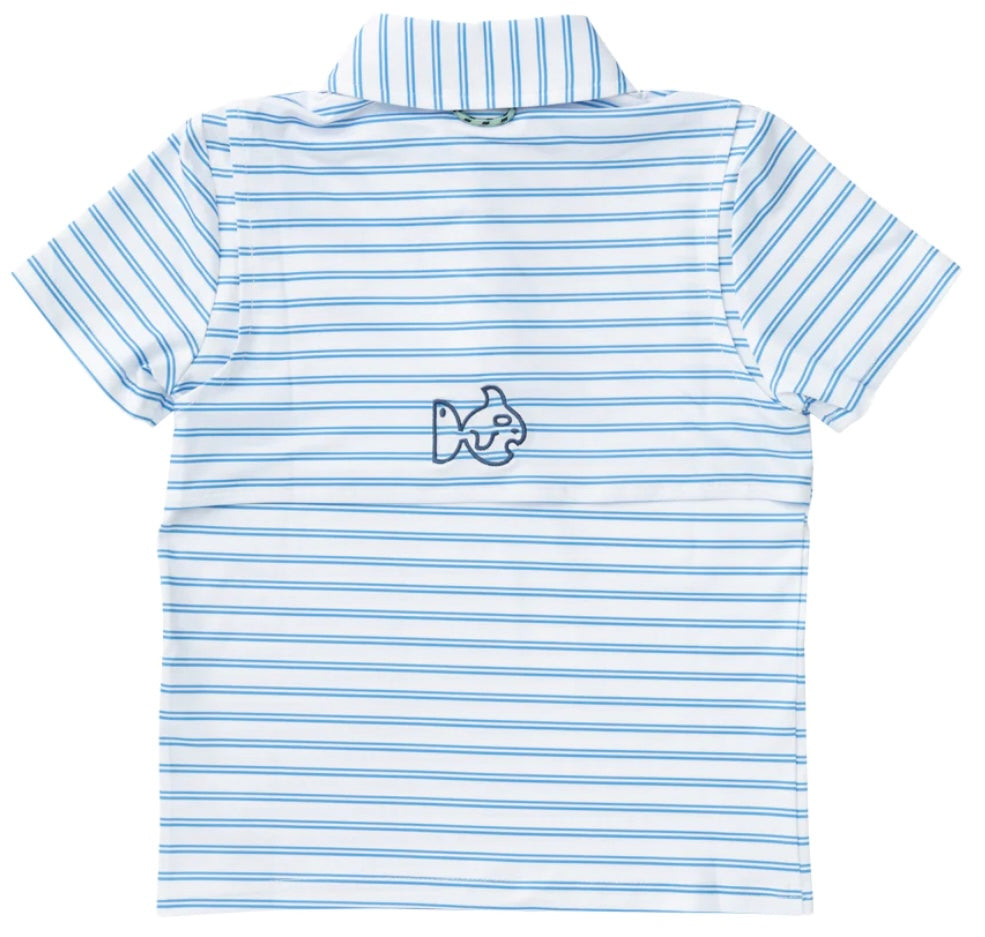 Prodoh Striped Polo-Blue/White