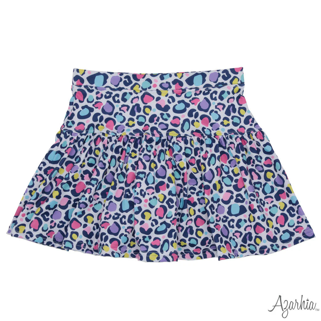 Azarhia Leopard Gathered Skort