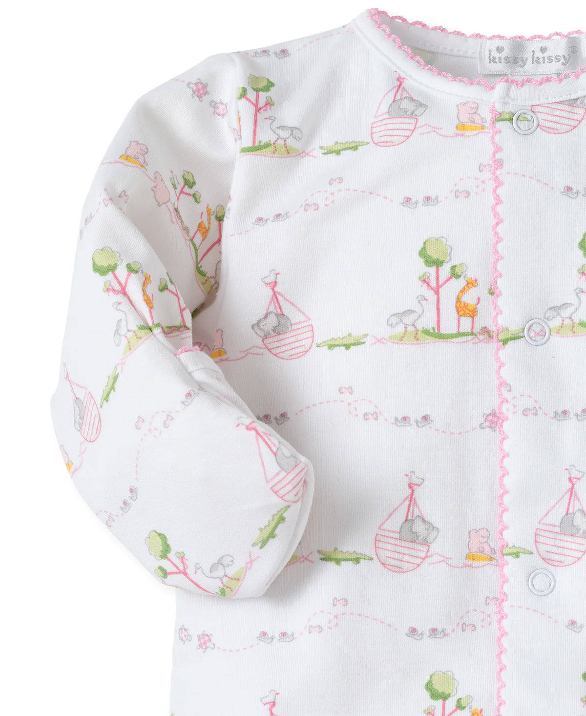 Kissy Kissy Noah's Pink Print Footie