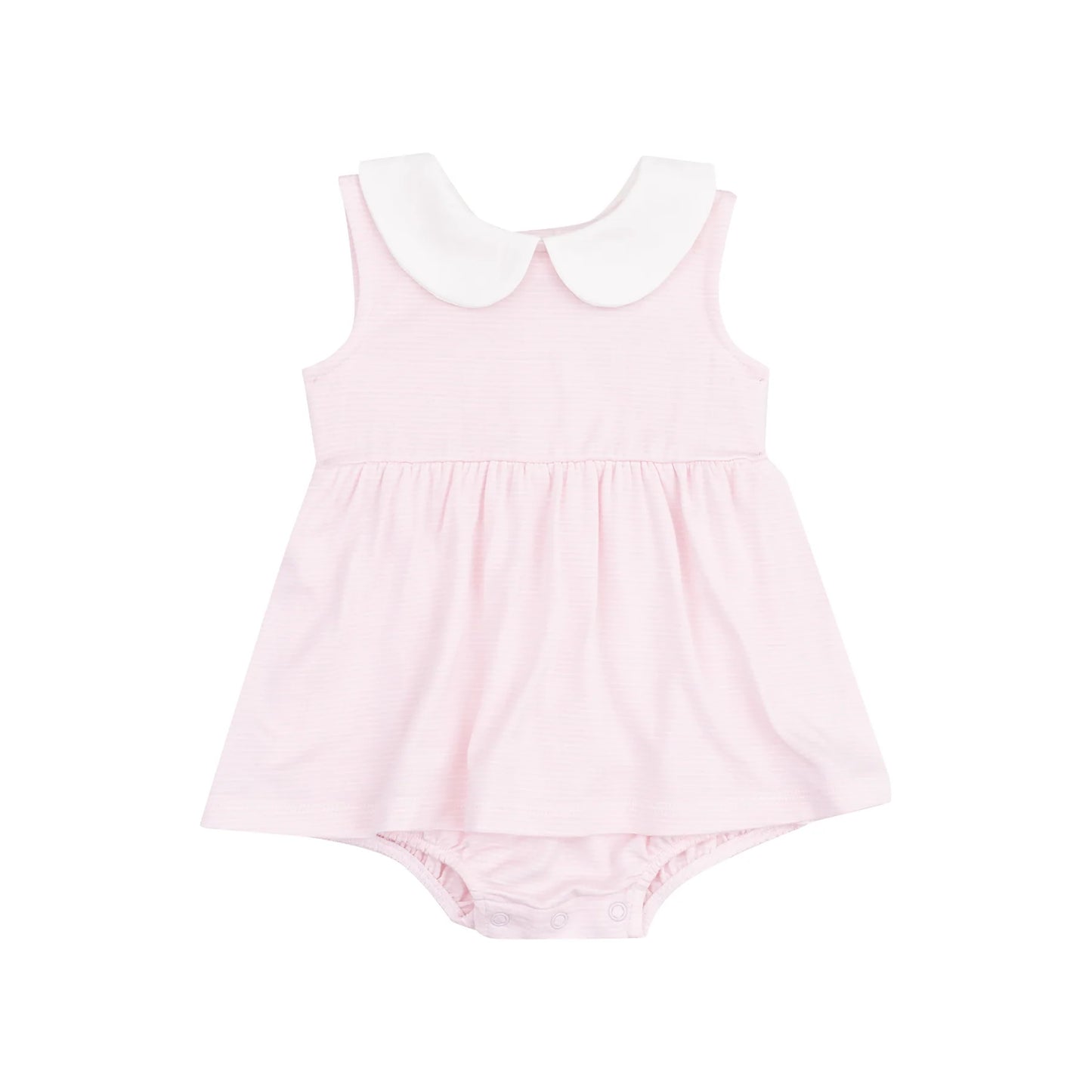 Angel Dear Peter Pan Collar Bubble with Skirt - Pink Stripe
