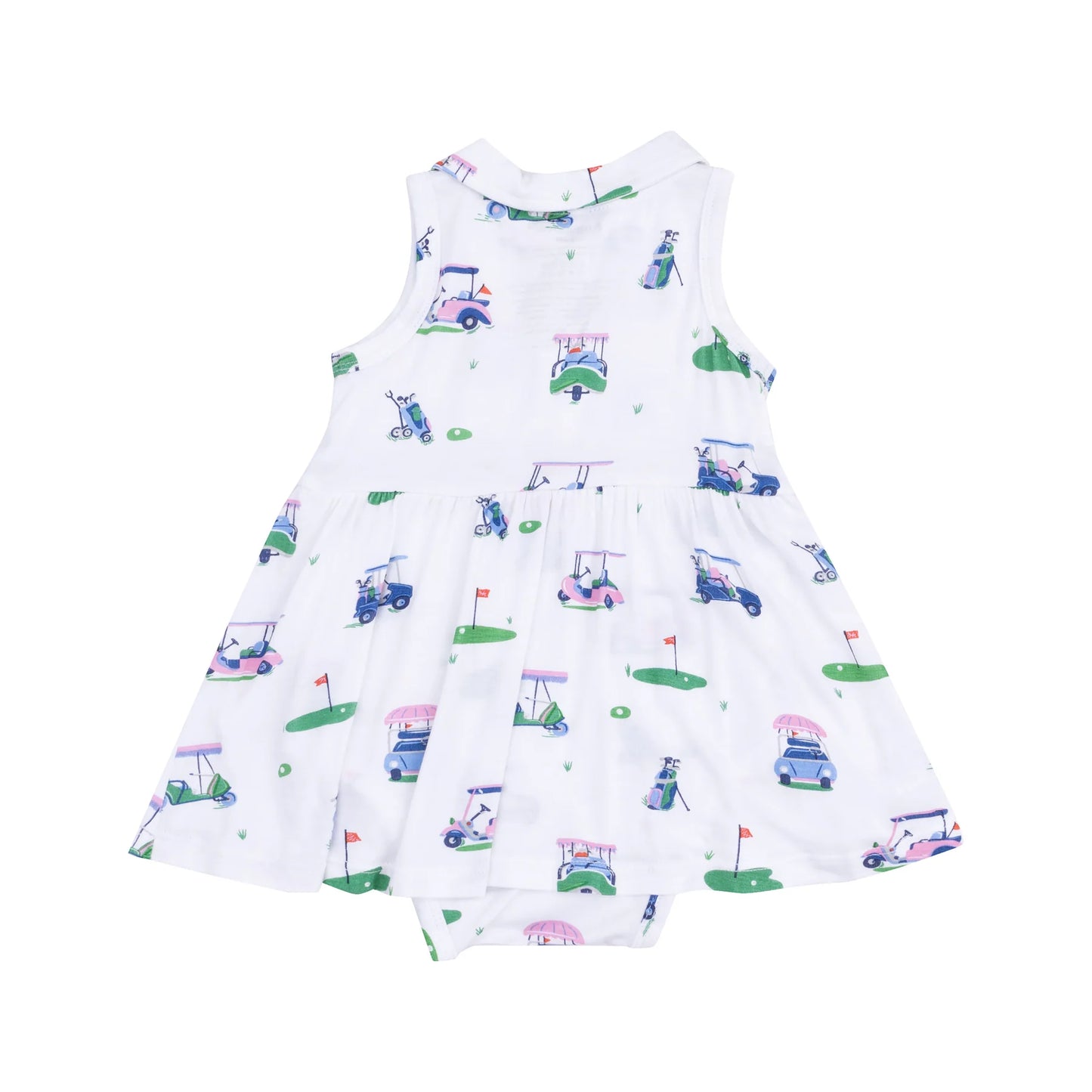Angel Dear Polo Collar Bodysuit Dress - Pink Golf