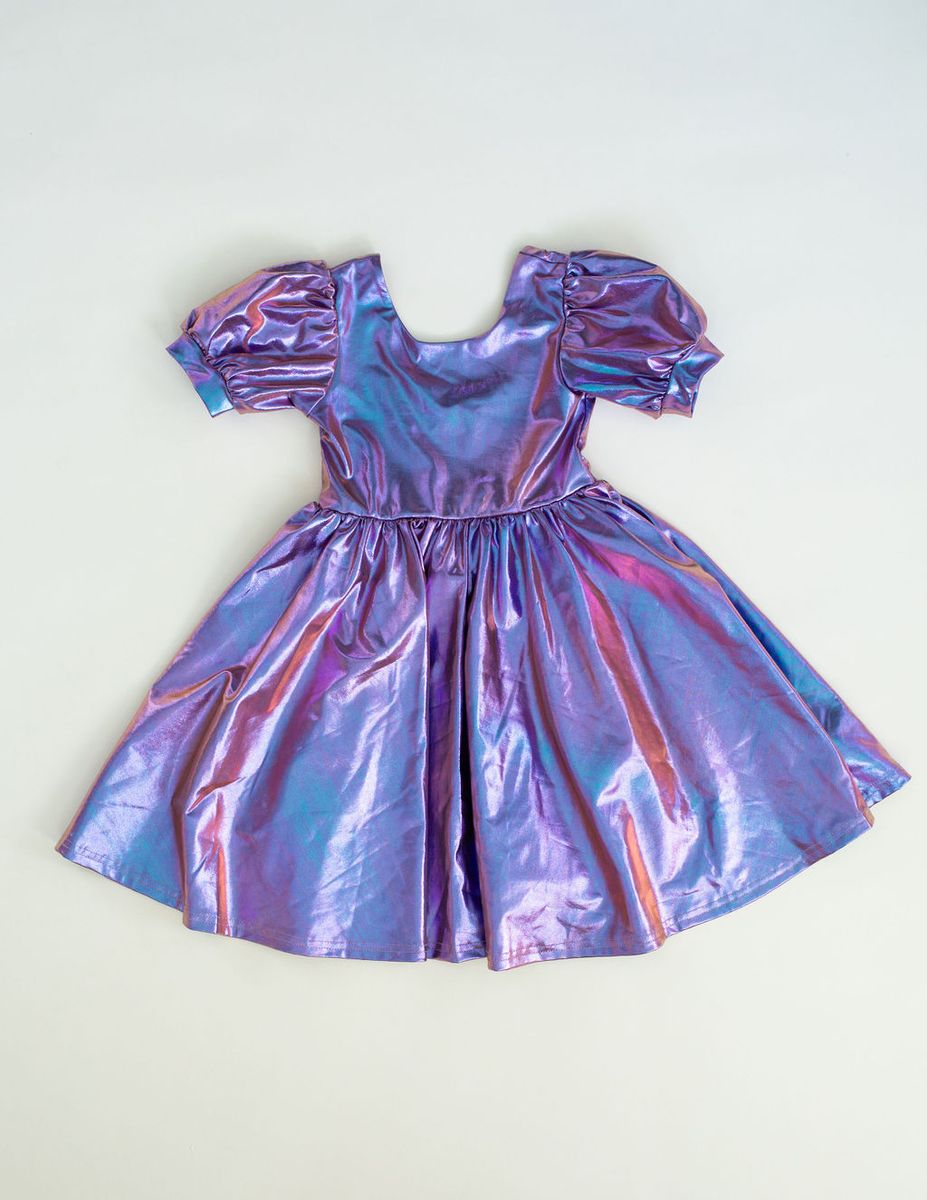 Ollie Jay Puff Dress Lame Purple