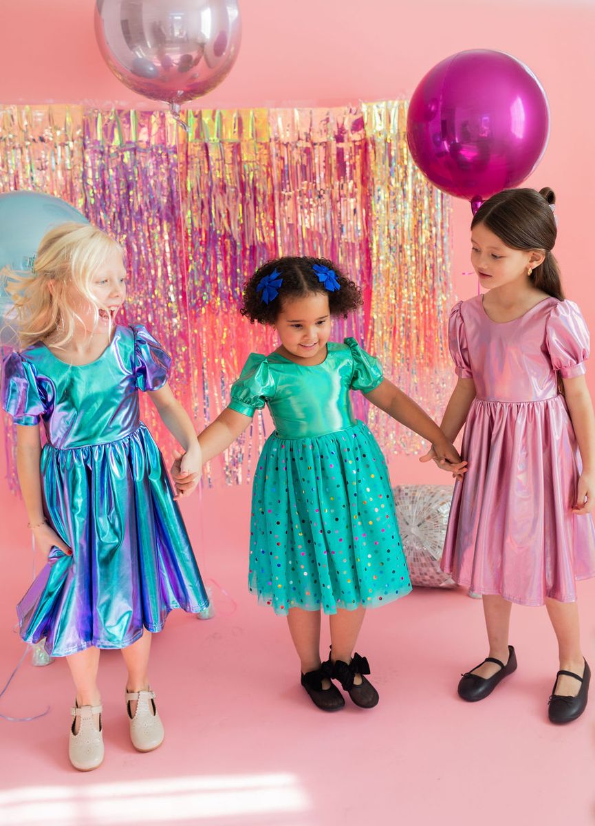 Ollie Jay Puff Dress Lame Purple