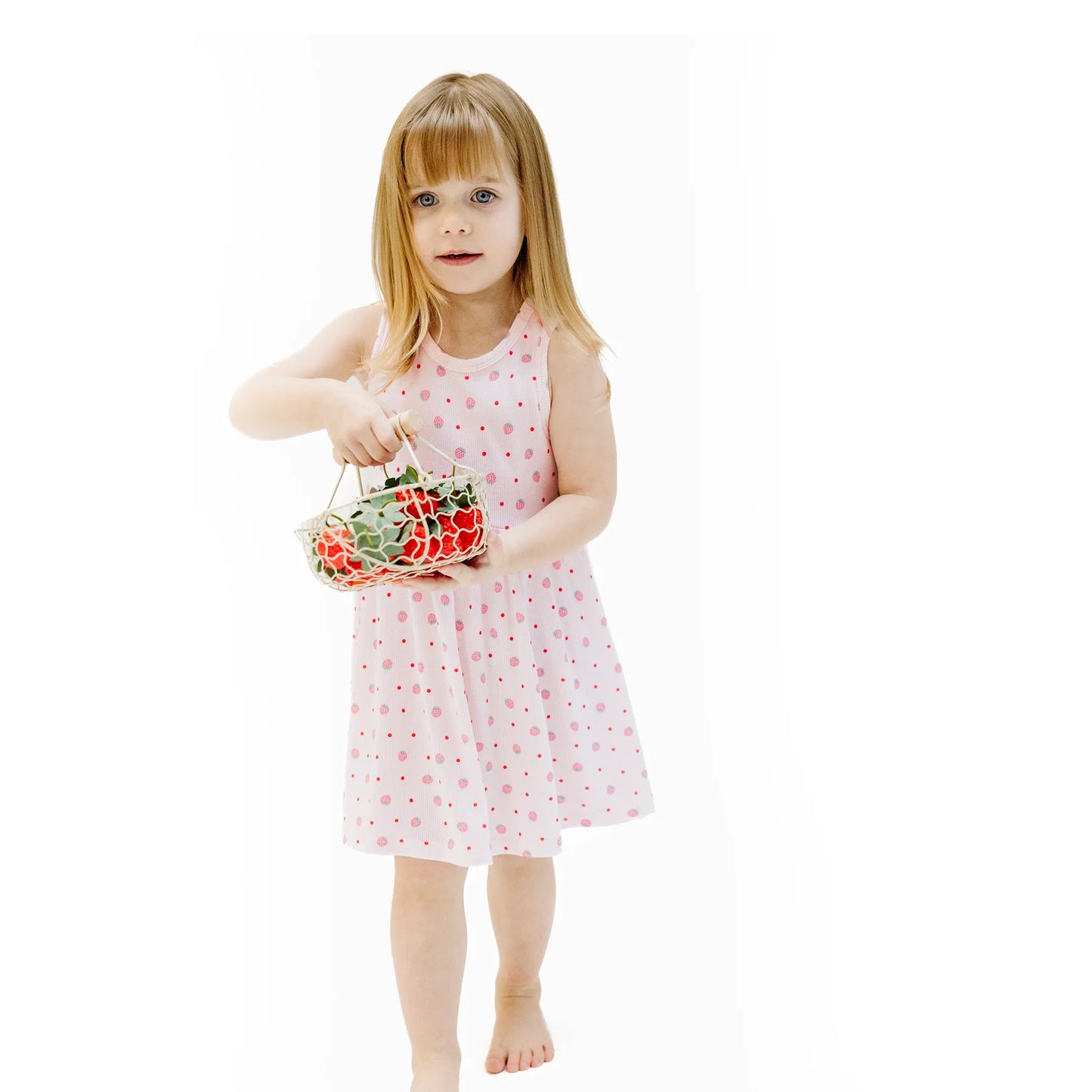 Angel Dear Tank Dress - Strawberry Swiss Dot