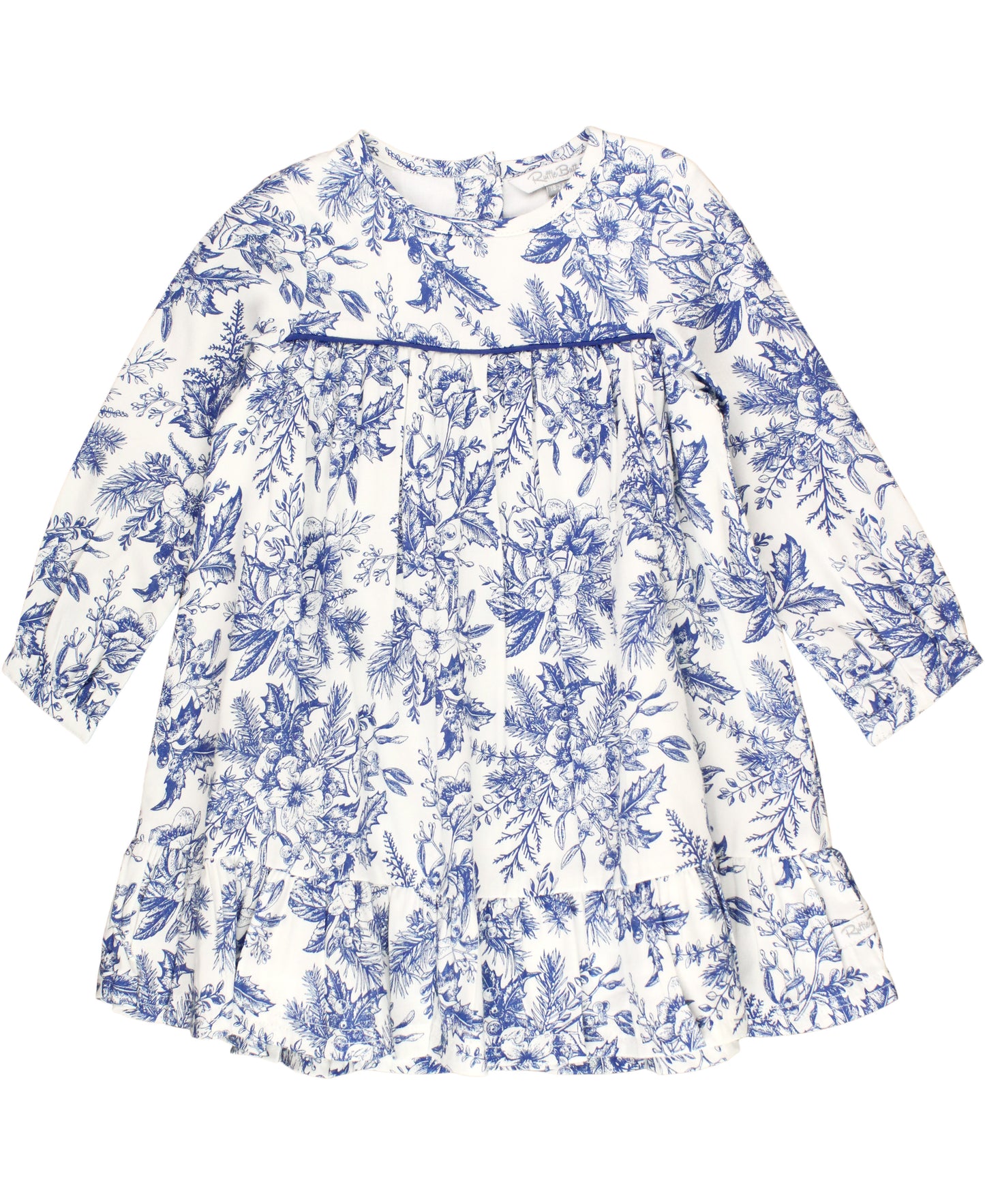 Woven Luxe Long Sleeve Ruffle Hem Dress