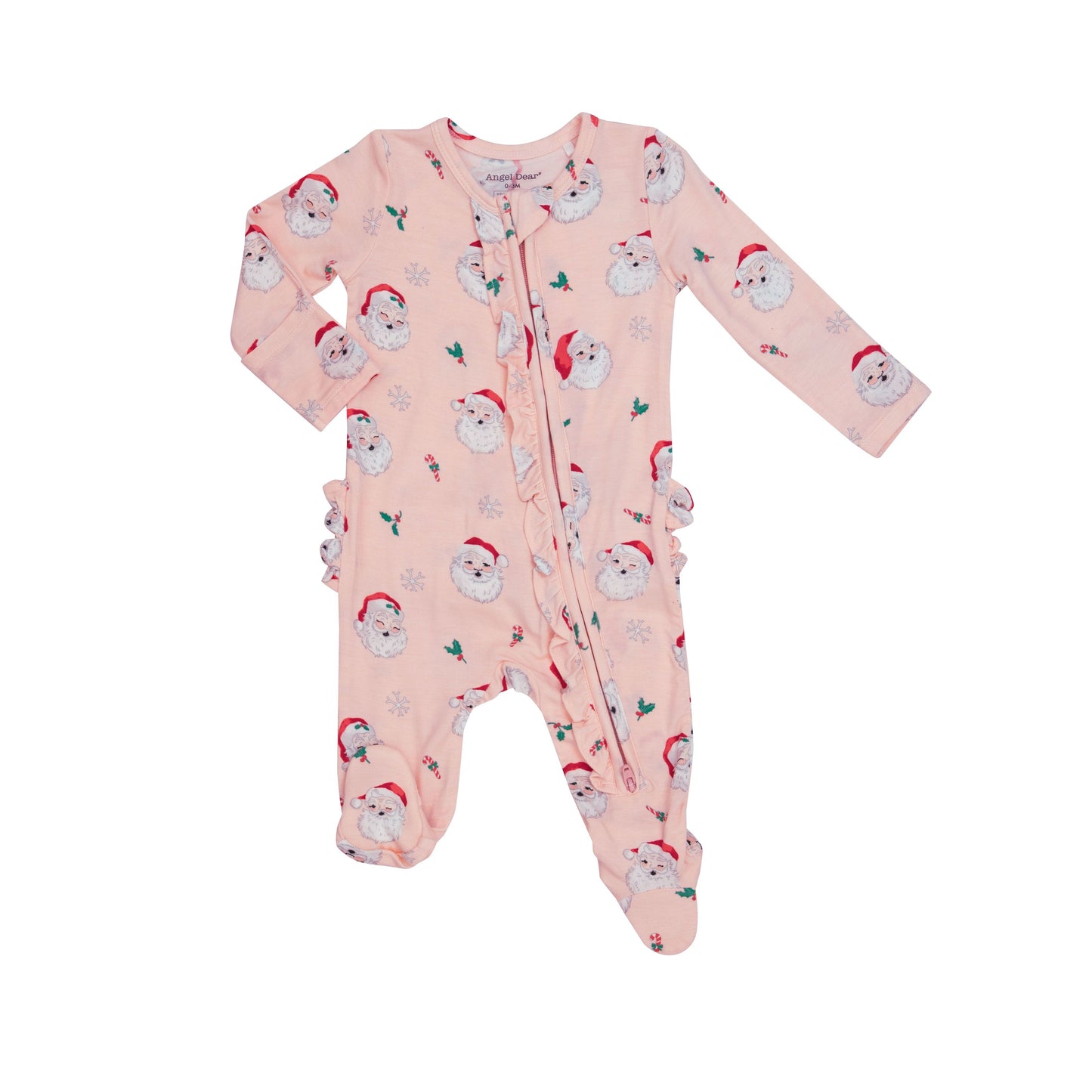 Angel Dear 2-Way Ruffle Zipper Footie - Vintage Santa