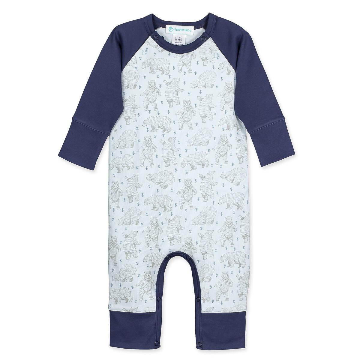 Sailor Romper - Dancing Bears on Baby Blue