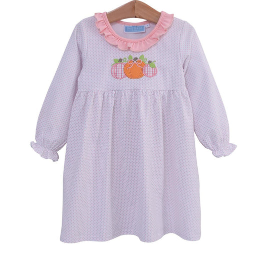 Pumpkin Trio Applique Dress