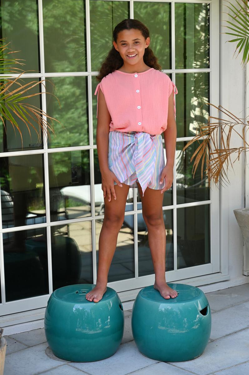 Stella Wrap Skirt Sorbet Stripe