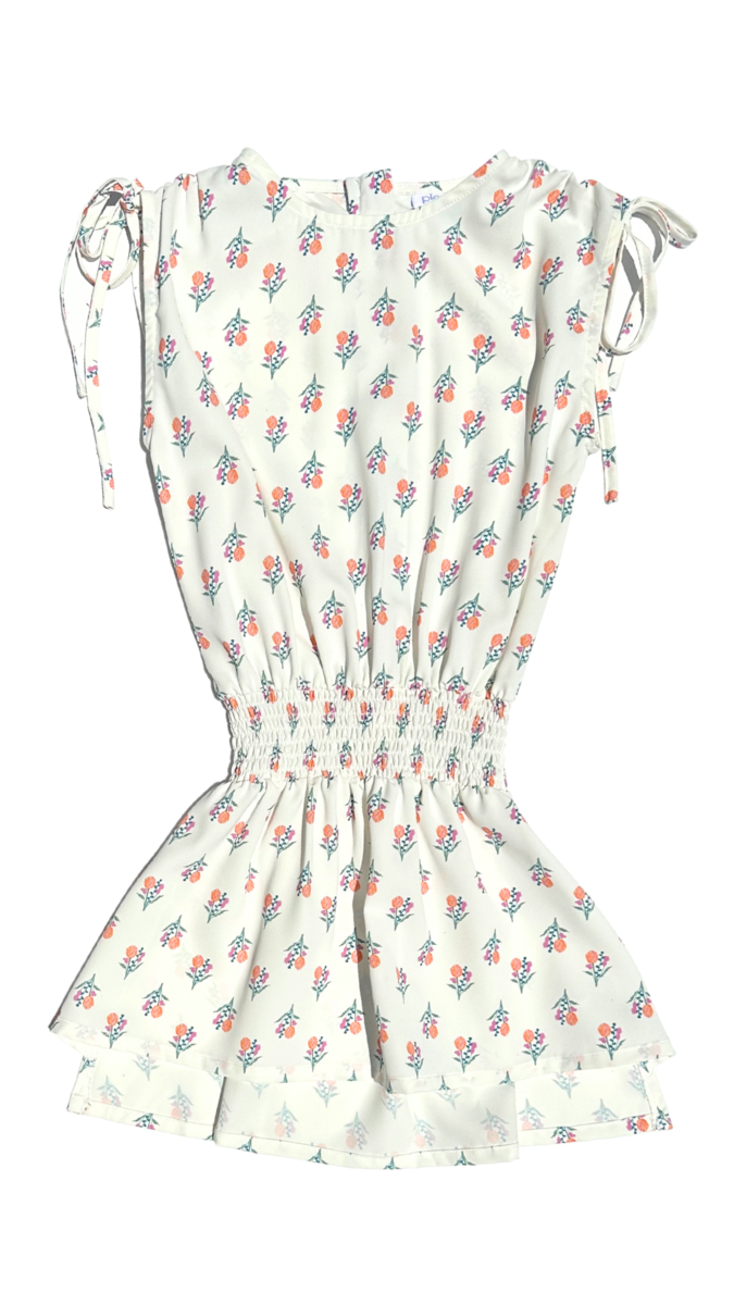 Helen Dress Block Print - White