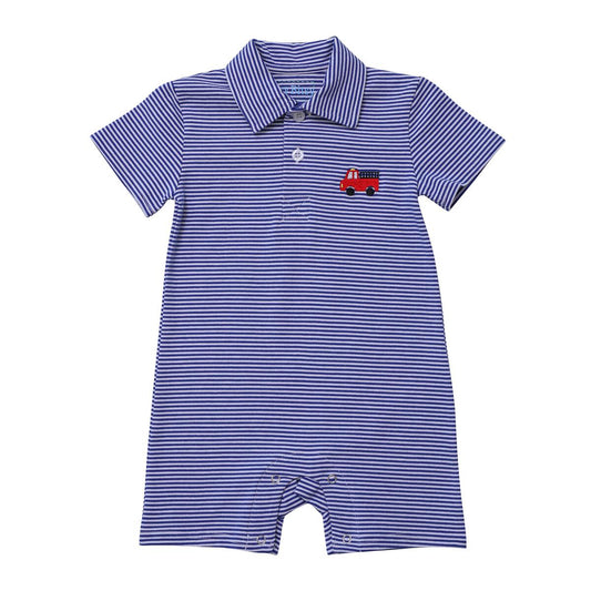 Itsy Bitsy Firetruck Polo Romper