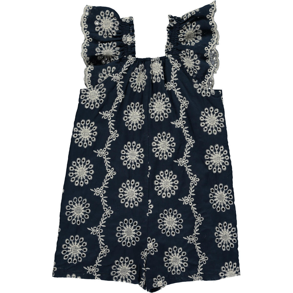 Madigan Navy Eyelet Romper