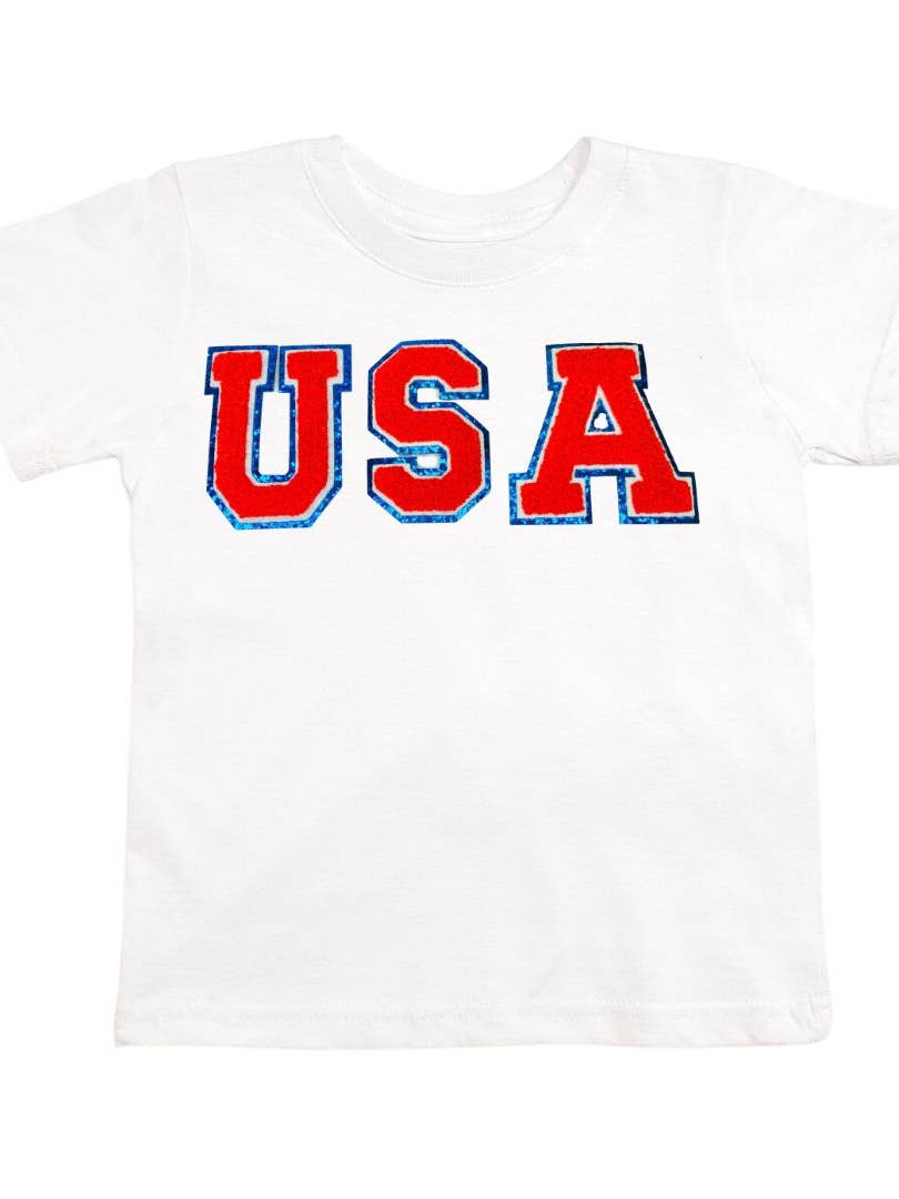 USA Chenille Patch Short Sleeve Tee