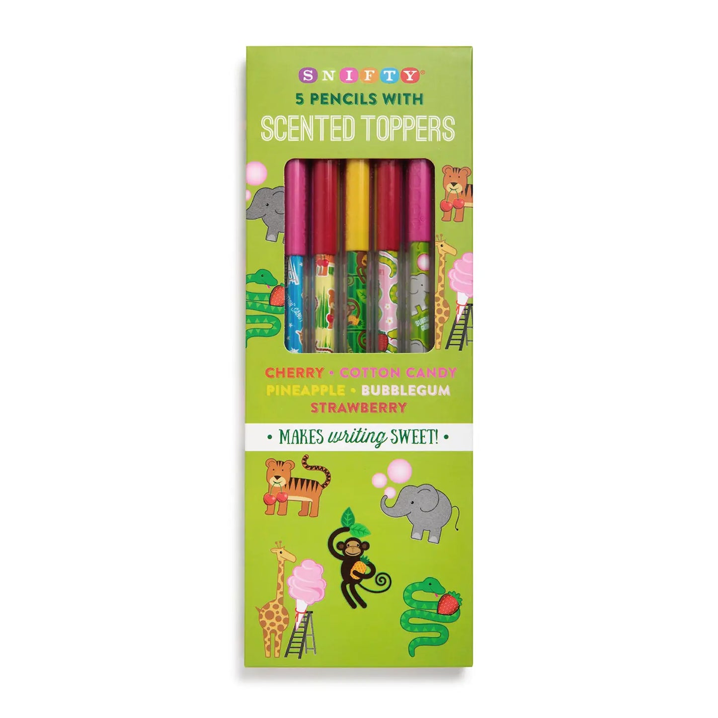 Animal Party Scented Pencils & Toppers 5 Pack