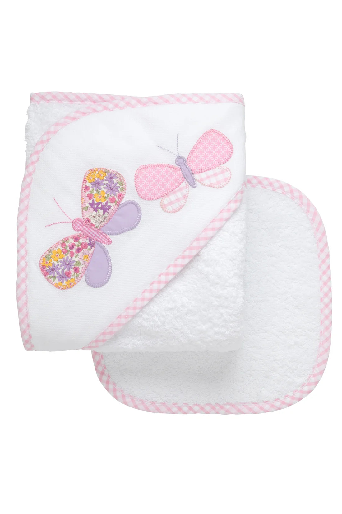 3 Marthas Butterfly Baby Hooded Towel & Washcloth Set