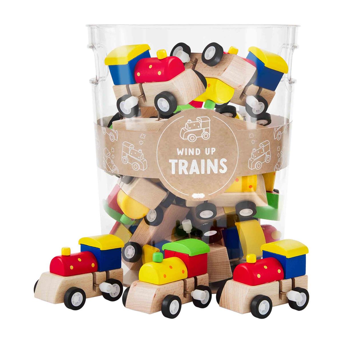 Wood Wind Up Trains