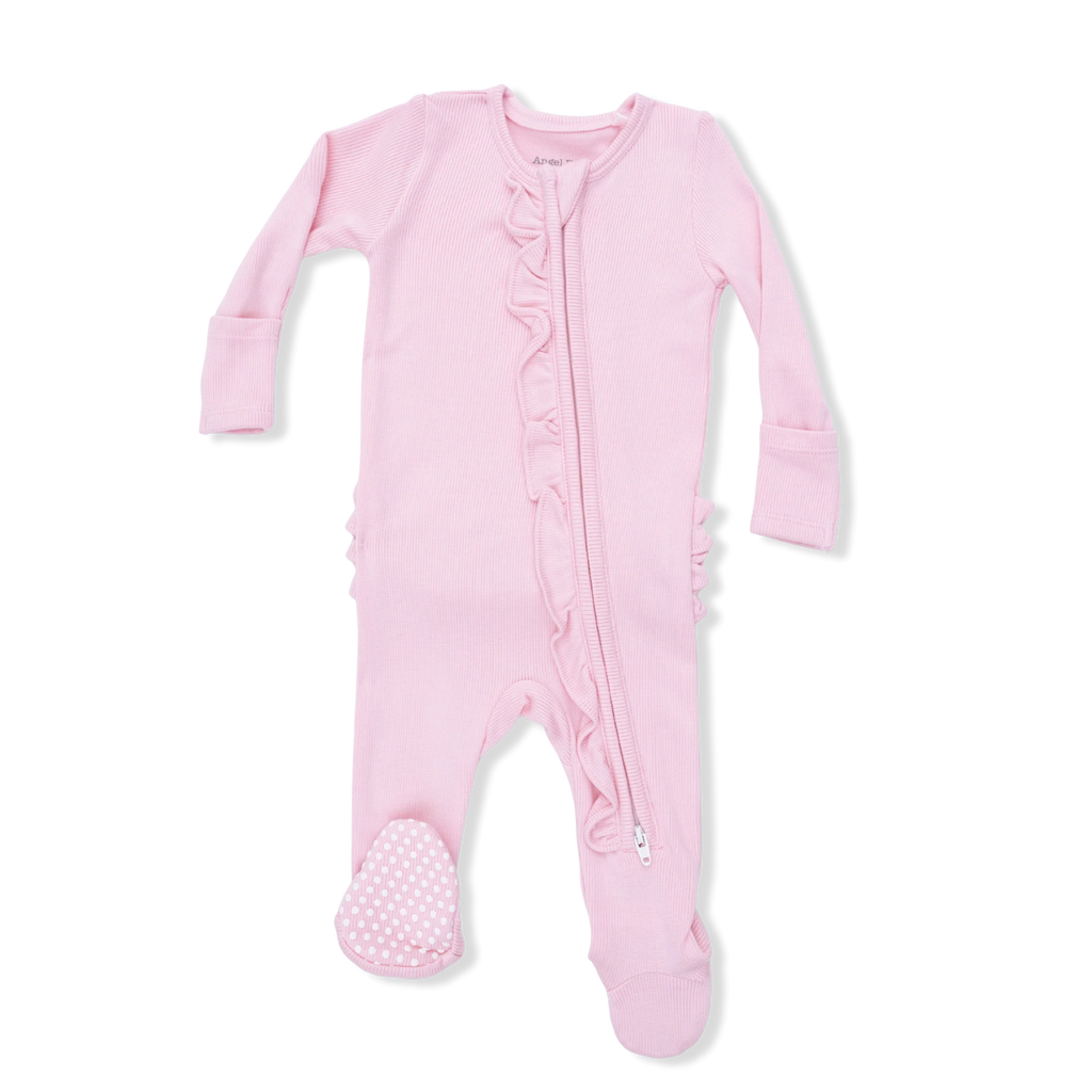 Angel Dear Solid Rose Ruffle Footie