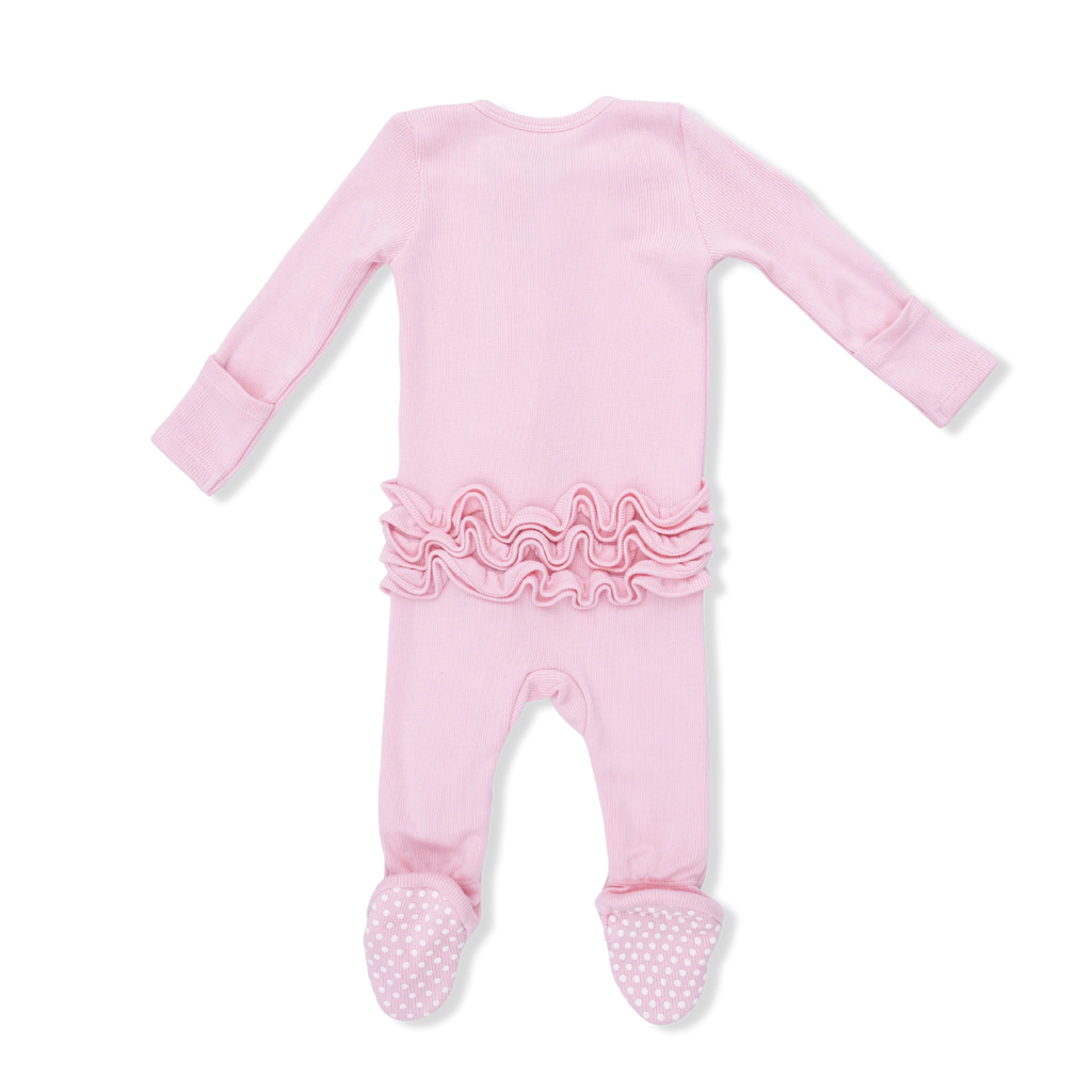 Angel Dear Solid Rose Ruffle Footie